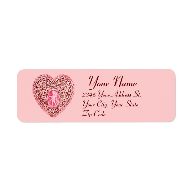 COEUR DE LACE CUPIDE, Saint Valentin rose rouge (Devant)