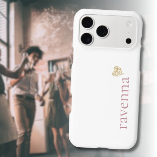 Cœur de léopard doré avec nom personnalisé Rose Po