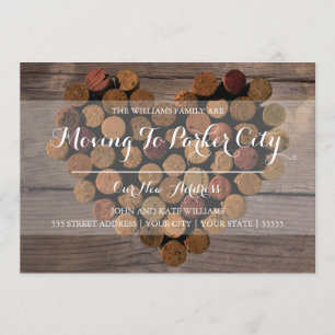 Coeur de liège à vin rustique - Faire-part mobile