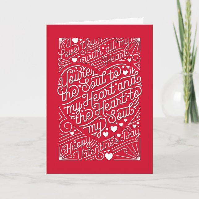 COEUR DE MON ÂME / Carte de Saint Valentin pliée (Devant)