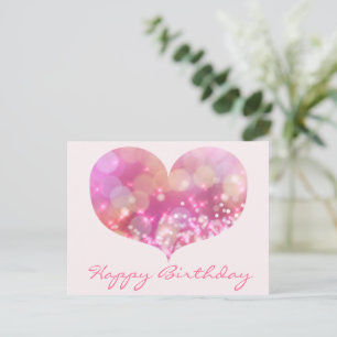 Coeur de Parties scintillant rose   Carte postale 