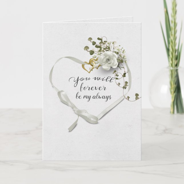 Coeur de ruban avec Rose et carte Ivy (Devant)