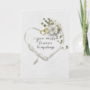 Coeur de ruban avec Rose et carte Ivy