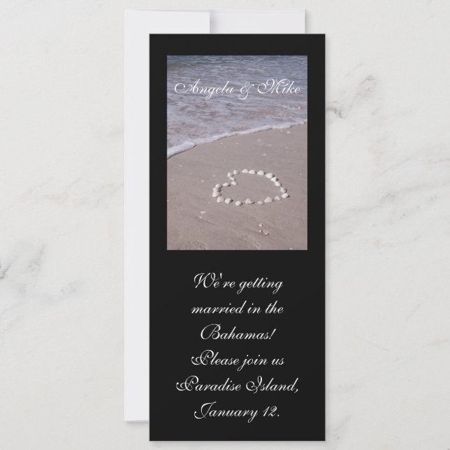 Coeur de Shell dans les invitations de sable (Devant)