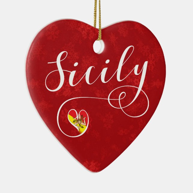 Coeur de Sicile, Ornement Arbre de Noël, Sicilien (Droite)