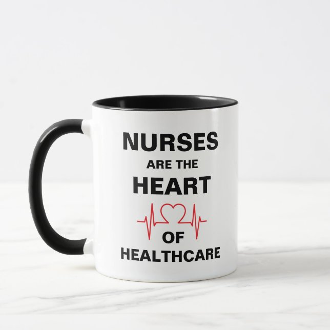 Coeur de soins de santé Infirmière café Mug (Gauche)