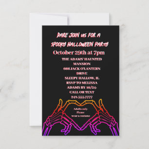 Coeur de squelette Fête d'Halloween Invitation