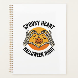 Cœur de squelette Halloween Vintage Dessin à mains