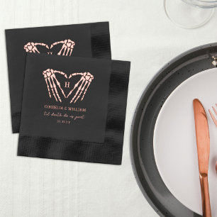Cœur de squelette Monogramme Goth Mariage d'Hallow