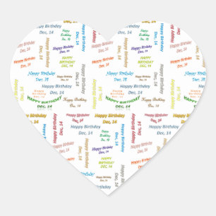 Cœur Décembre, 14 Anniversaire Sticker