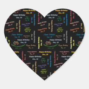 Cœur Décembre, 19 Anniversaire Sticker