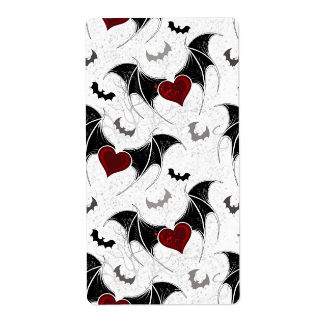 Coeur d'Halloween avec ailes de chauve-souris noir (Devant)