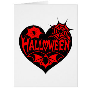 Coeur d'Halloween, Forme de Coeur Noir, Spider Web
