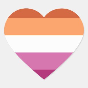 Cœur Drapeau de fierté lesbienne couleurs Sticker de co