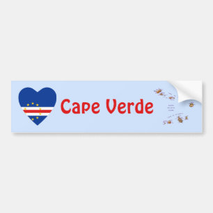 Coeur du drapeau du Cap Vert + Sticker pare-chocs