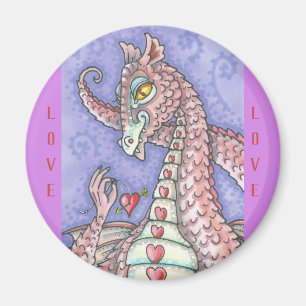 COEUR D'UNE CHAÎNE DRAGON ROSE MAGNET