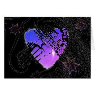Coeur éclipsé et étoiles pour Valentine / Amour