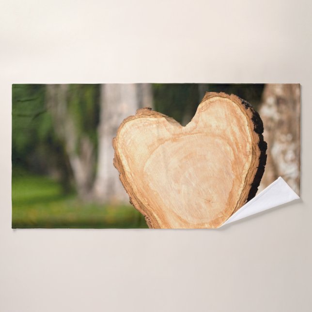 coeur en bois (Serviette de bain)