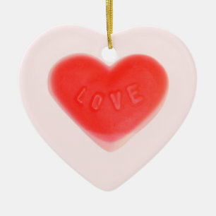 Cœur En Céramique Coeur doux rose 'Nom & Date' coeur ornement