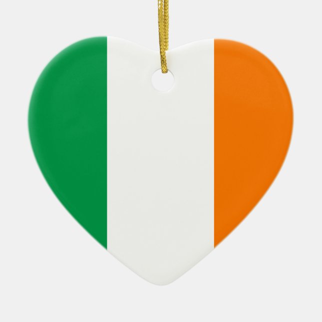 Cœur En Céramique Irlande - Ornement cardiaque du drapeau (Devant)