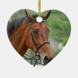 Cœur En Céramique Ornement arabe de cheval de baie