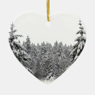 Cœur En Céramique Ornement d'arbres d'hiver Décor d'hiver personnali