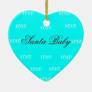 Cœur En Céramique Ornement de bébé de Père Noël