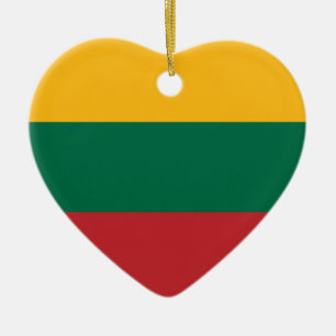 Cœur En Céramique Ornement de coeur de drapeau de la Lithuanie