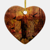 Ornement de coeur de patchs de Citrouille à moche