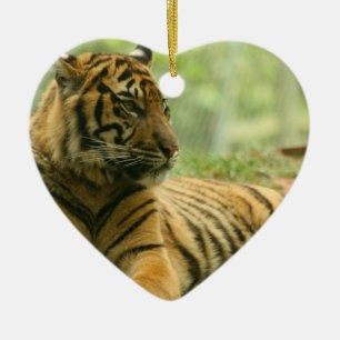 Cœur En Céramique Ornement de repos de tigre