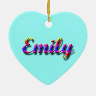 Cœur En Céramique Ornement d'Emily_Name