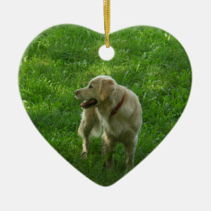 Cœur En Céramique Ornement nommé de chien