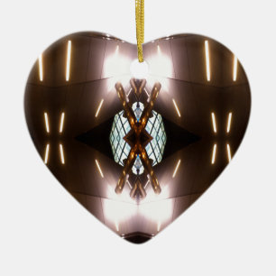 Cœur En Céramique Ornement urbain fleuri de Noël de futurisme de