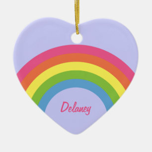 Cœur En Céramique rétro ornement de coeur d'arc-en-ciel des années