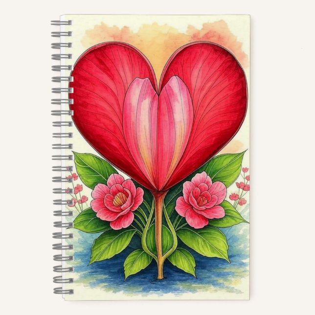 Coeur en fleur | Carnet du coeur floral (Recto)