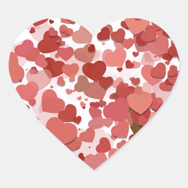 Cœur Enveloppe Saint-Valentin Coeurs Phoques ou Sticker (Devant)