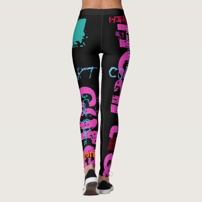 Coeur et coeur répétant 10 lettres Leggings (Dos)