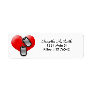 Coeur et étiquettes de adresse de retour