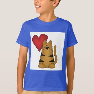 Coeur et T-shirts et cadeaux rayés de chat