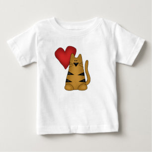 Coeur et T-shirts et cadeaux rayés de chat