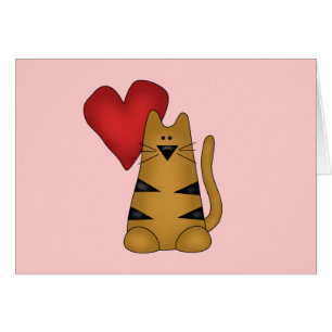 Coeur et T-shirts et cadeaux rayés de chat