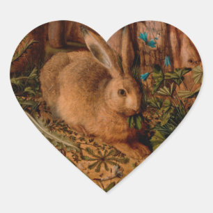 Cœur European Painting Rabbit Année 2023 Sticker Coeur