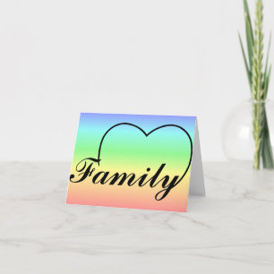 Coeur familial sur la carte arc-en-ciel