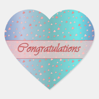Cœur Félicitations Coeurs minuscules Sticker bleu rose