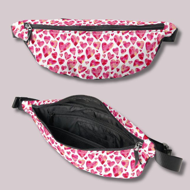 Coeur fille mignon (Girly love heart pink fanny pack. Other bag styles available.)