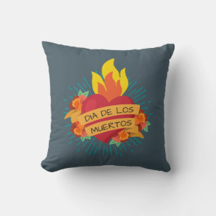 Coeur flamboyant Dia de los Muertos   Coussin déco