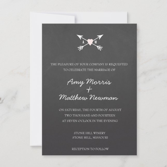 Coeur + flèches du tableau de bord | Invitations d (Devant)
