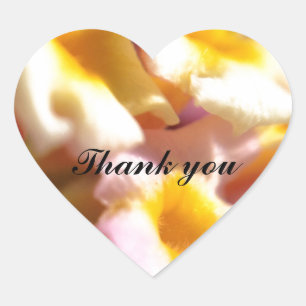 Cœur Fleur de lantana rose et jaune merci sticker