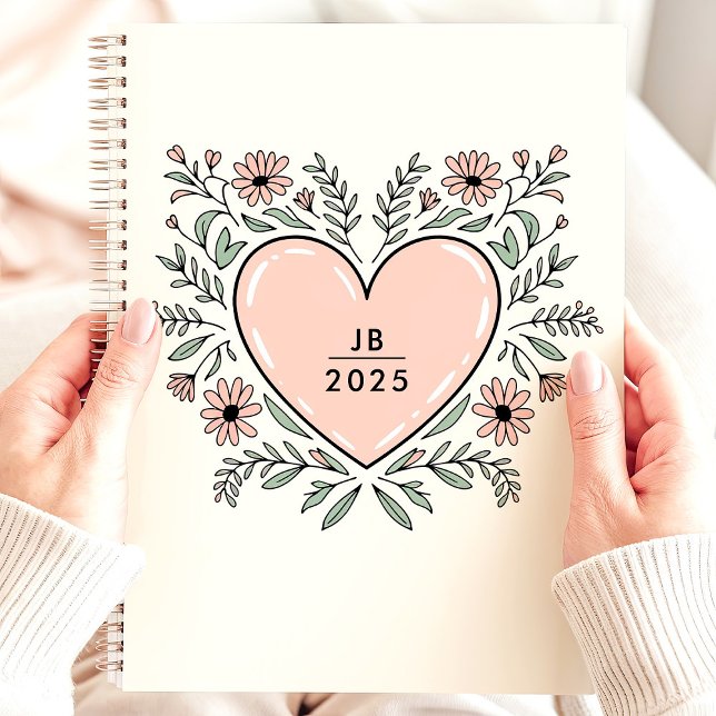 Coeur floral 2025 Monogramme (Créateur téléchargé)
