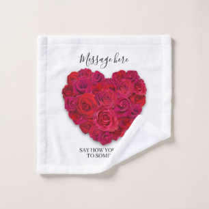 Cœur Floral Romantique Rose Rouge Texte Personnali